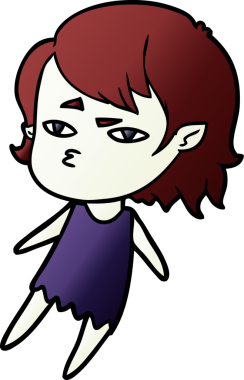 Bir insan tarafından çizilmiş vampir kız çizgi filmi.