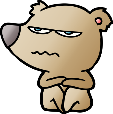 Bir insan tarafından çizilmiş kızgın ayı çizgi filmi.