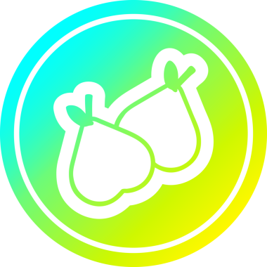 organik armut dairesel simgesi, bir insan tarafından çizilmiş.