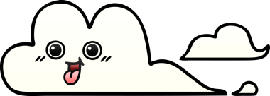 Bir insan tarafından çizilmiş gölgelenmiş bulutlar.