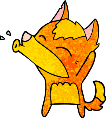 Bir insan tarafından çizilmiş tilki çizgi film karakteri