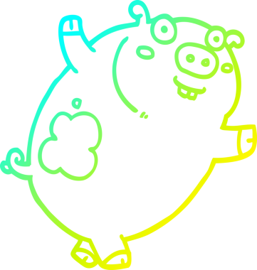 Bir insan tarafından çizilmiş komik bir domuz çizgi filmi.