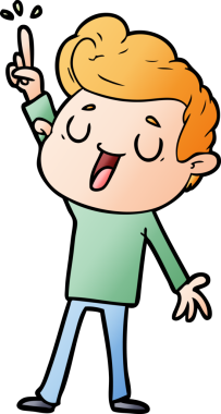 Bir insan tarafından çizilmiş mutlu çizgi film adamı.