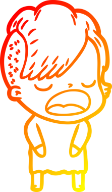 Bir insan tarafından çizilmiş havalı bir hippi kızın sıcak çizgi çizimi.