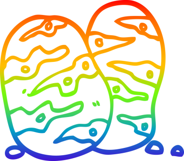 gökkuşağı gradyan çizgi çizimi bir insan tarafından çizilmiş patates karikatürü