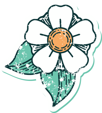 Bir insan tarafından çizilmiş bir çiçeğin sembolik dövmesi.