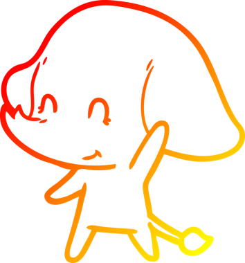 Bir insan tarafından çizilmiş bir çizgi filmin sıcak gradyan çizimi