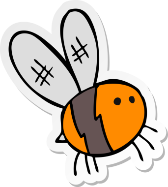 Bir insan tarafından çizilmiş çizgi film etiketi.