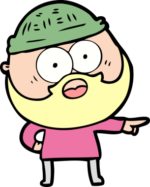 Karikatür sakallı adam bir insan tarafından çizilmiş.