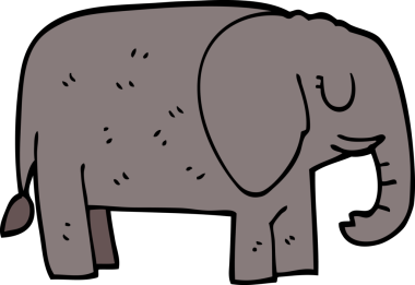 Bir insan tarafından çizilmiş karalama fili.