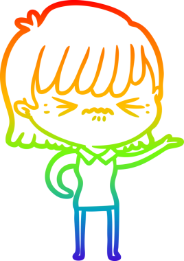 gökkuşağı gradyan çizimi bir insan tarafından çizilmiş bir çizgi film kızı