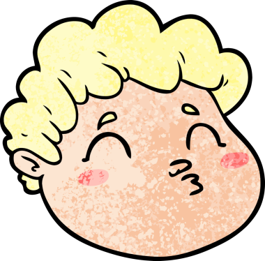 Bir insan tarafından çizilmiş erkek yüzü.