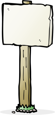 Bir insan tarafından çizilmiş çizgi tabela.