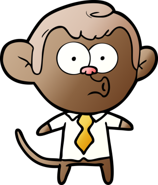 Bir insan tarafından çizilmiş bir ofis maymunu.