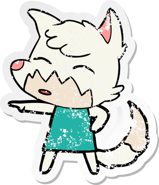 Bir insan tarafından çizilmiş, karikatür tilkisinin sıkıntılı çıkartması.