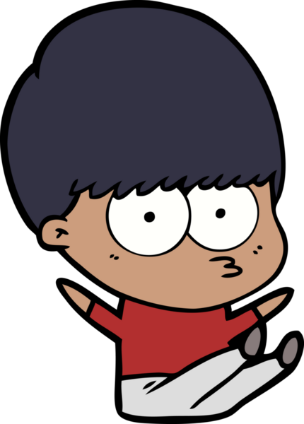 Bir insan tarafından çizilmiş sinirli çizgi film çocuğu.