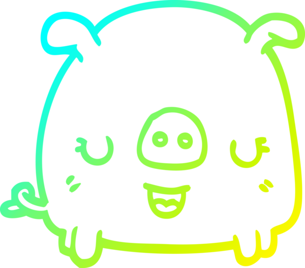 Bir insan tarafından çizilmiş soğuk çizgi domuz çizimi.