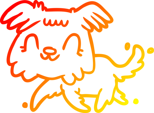 Bir insan tarafından çizilmiş küçük bir köpeğin sıcak çizgi çizimi