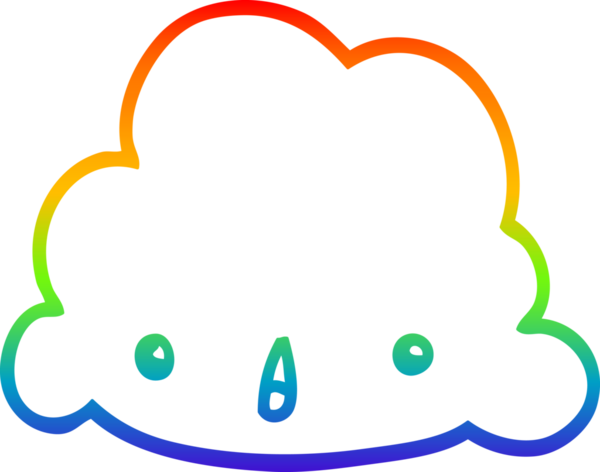 gökkuşağı gradyanı bir insan tarafından çizilmiş bir karikatür bulutunun çizimi