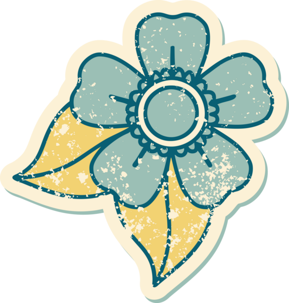 Bir insan tarafından çizilmiş bir çiçeğin sembolik dövmesi.