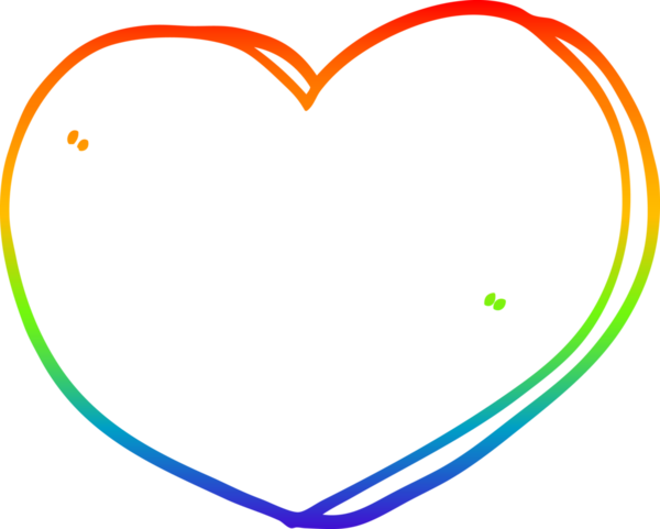gökkuşağı gradyanı çizimi bir insan tarafından çizilmiş bir karikatür kalp