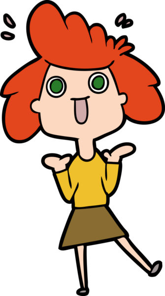 Bir insan tarafından çizilmiş heyecanlı bir karikatür.