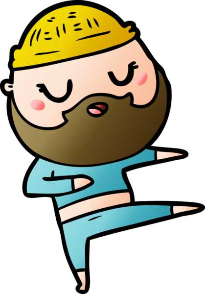 Bir insan tarafından çizilmiş sakallı bir karikatür adam.