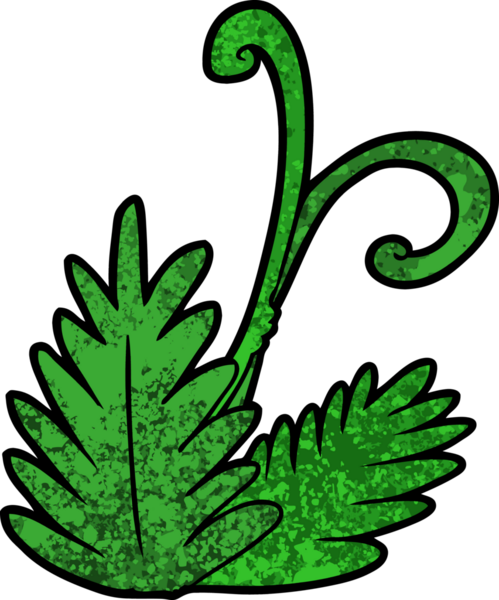 Bir insan tarafından çizilmiş çizgi film yaprağı.