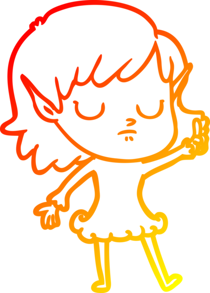 Bir insan tarafından çizilmiş çizgi film karakteri bir elf kızı çizimi