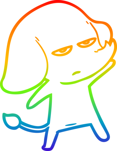 gökkuşağı gradyan çizimi bir insan tarafından çizilmiş bir karikatür fili