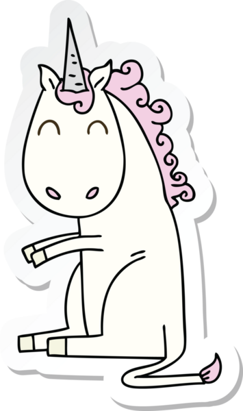 Bir insan tarafından çizilmiş tek boynuzlu atın garip bir el yazısı.