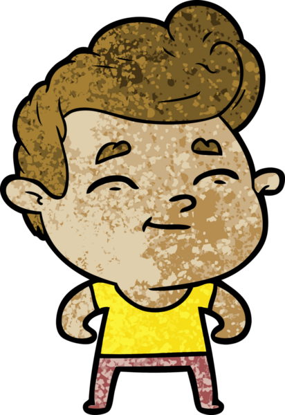 Bir insan tarafından çizilmiş mutlu çizgi film adamı.