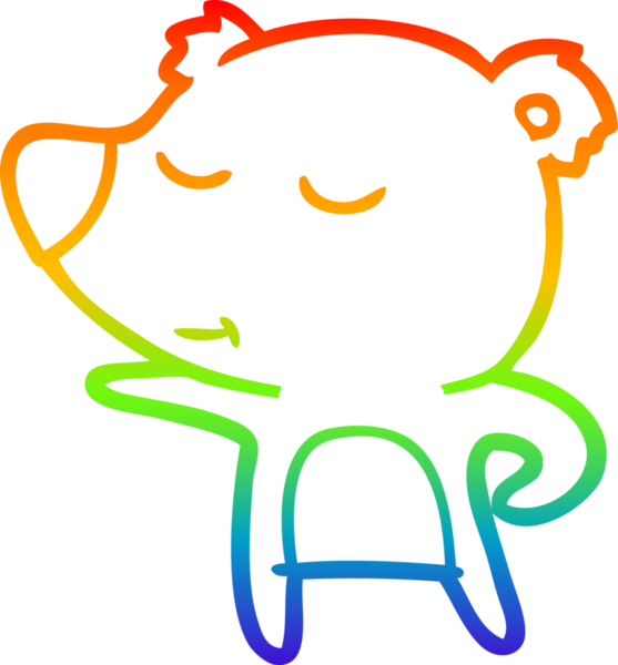 Gökkuşağı gradyan çizimi Mutlu bir çizgi film ayısının insan tarafından çizilmiş