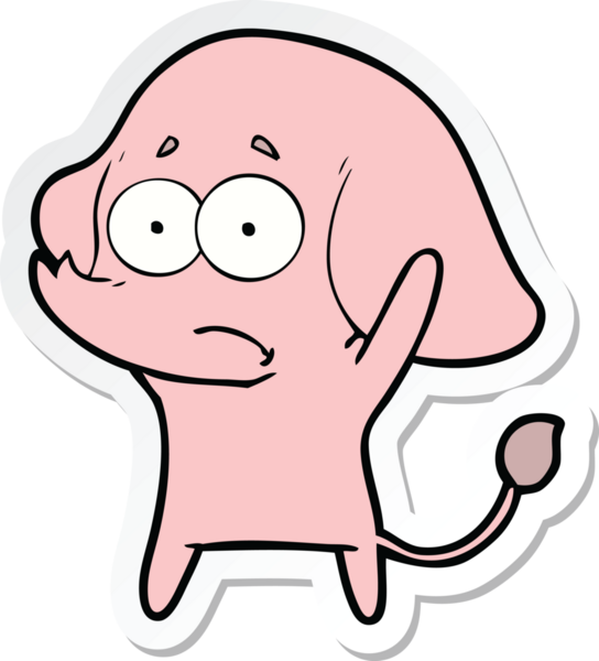 Bir insan tarafından çizilmiş belirsiz bir filin çıkartması.