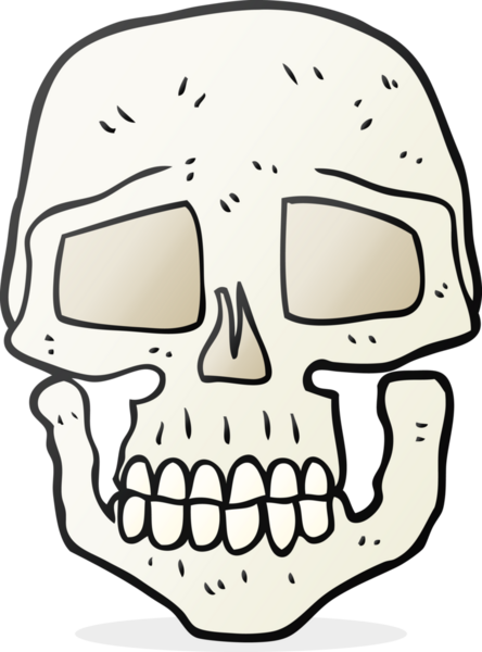 Bir insan tarafından çizilmiş serbest çizim kafatası.