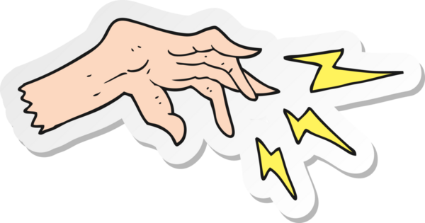 Bir insan tarafından çizilmiş bir el çizimi çıkartması.