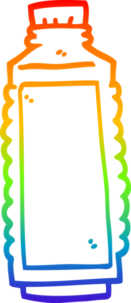 gökkuşağı gradyan çizgi çizimi bir insan tarafından çizilmiş içki şişesi
