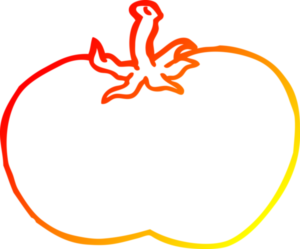 Bir insan tarafından çizilmiş bir domatesin sıcak gradyan çizimi