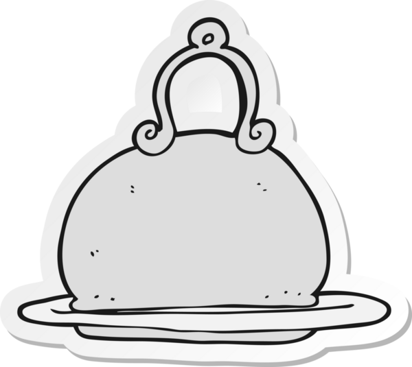 Bir insan tarafından çizilmiş karikatür yemek etiketi.