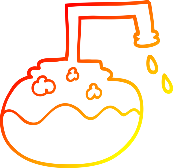 Bir insan tarafından çizilen köpüren kimyasalların sıcak çizgi çizimi