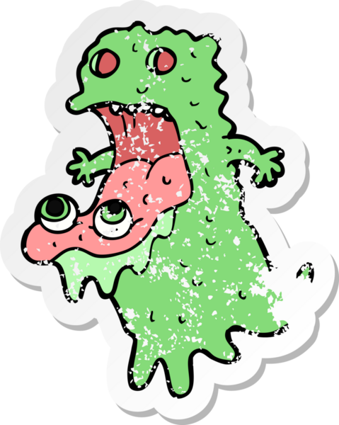 Bir insan tarafından çizilmiş iğrenç bir karikatürün gerilimli yapıştırması.