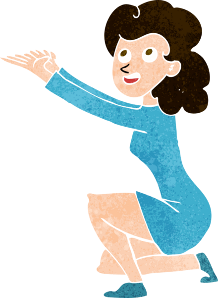 bir insan tarafından çizilmiş çizgi film kadın sunum jesti