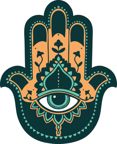 Bir insan tarafından çizilmiş bir hamza ikonik dövme şekli