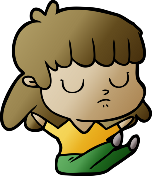 Bir insan tarafından çizilmiş kayıtsız bir çizgi film kadını.