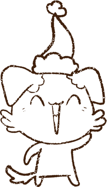 Bir insan tarafından çizilmiş Noel Köpeği Kömürü