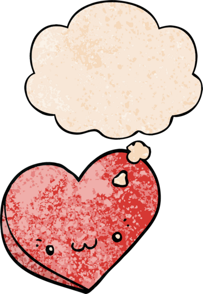 bir insan tarafından çizilmiş gülünç dokuda yüzü olan çizgi film aşk kalbi.