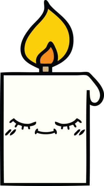 Bir insanın çizdiği yanan mum karikatürü.