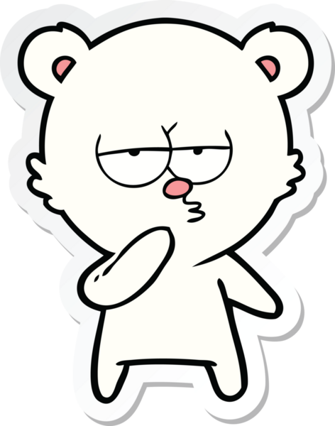 Bir insan tarafından çizilmiş sıkılmış bir kutup ayısının çıkartması.