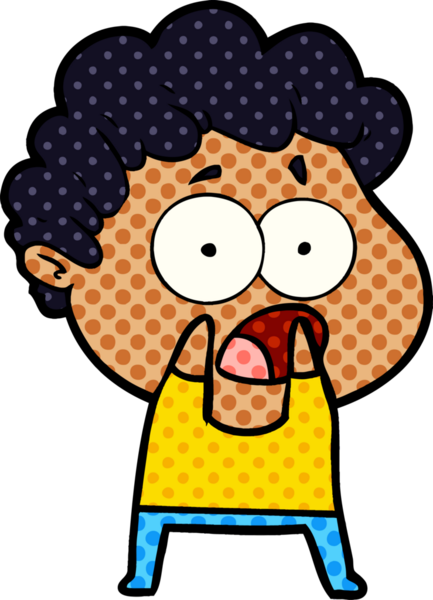 Bir insan tarafından çizilmiş bir karikatür adamı şaşkınlıkla nefes nefese kaldı.