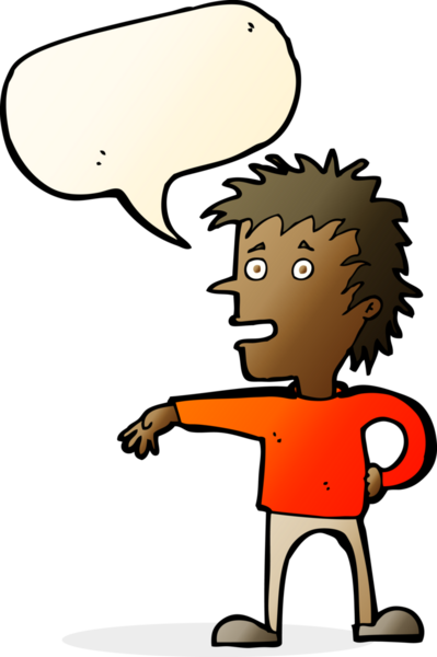 Çizgi filmci, bir insan tarafından çizilmiş konuşma balonuyla saygısız bir jest yapıyor.